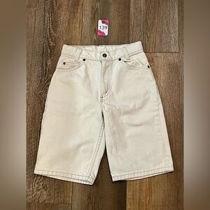 VTG 90's Levi’s 550 Slim Teen's 14 Orange Tab USA Relaxed Fit White Denim Shorts